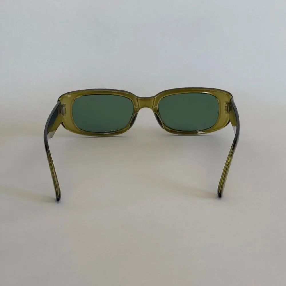 Y2K Green Clout Goggles Rounded Square Sunglasses Unisex Retro UVA UVB
